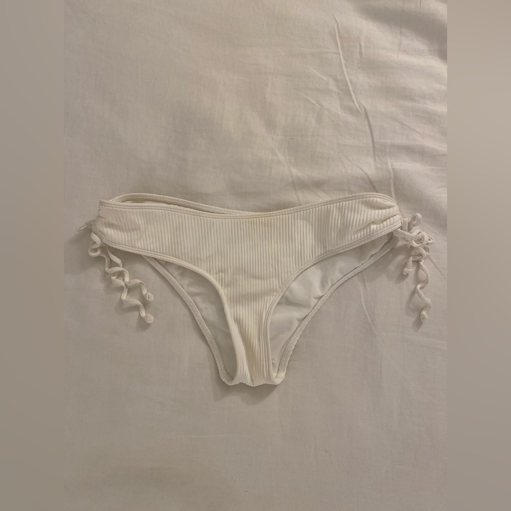 White Ribbed Bikini Bottoms